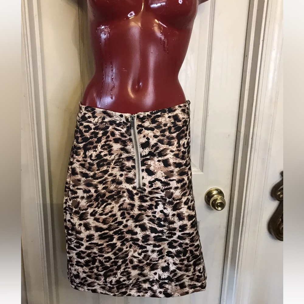 NEW OPPA! ANIMAL PRINT SKIRT PLEATHER PLUS SIZE 3X- LINED